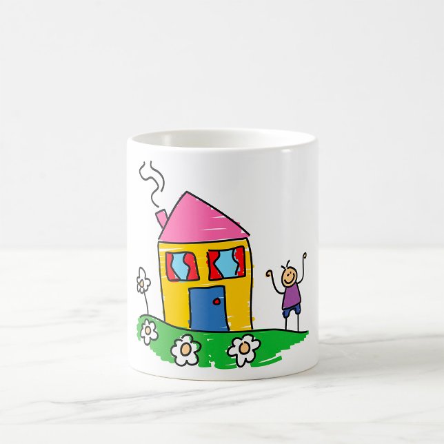 Happy Home Colourful House and Stick Figure  Coffee Mug (Creator Uploaded)