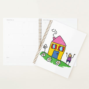 Happy Home Colourful House and Stick Figure Planner