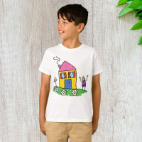 Happy Home Colourful House and Stick Figure 