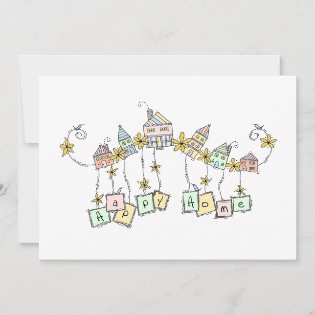 Happy Home Moving Announcement (Front)