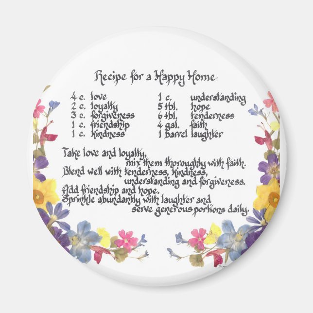 Happy Home Recipe Magnet (Front)