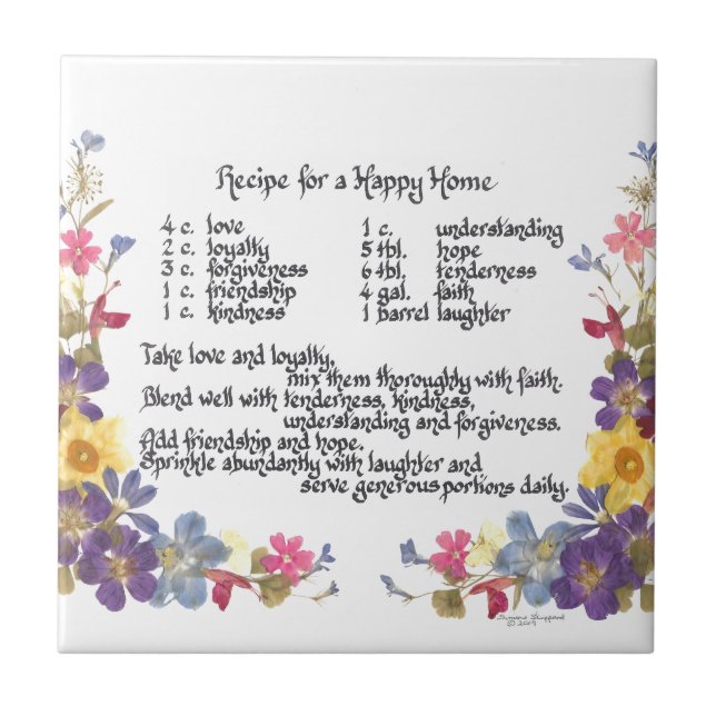 Happy Home Recipe Tile (Front)