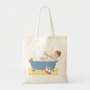 Happy Home Spa Day - woman in bath tub Tote Bag