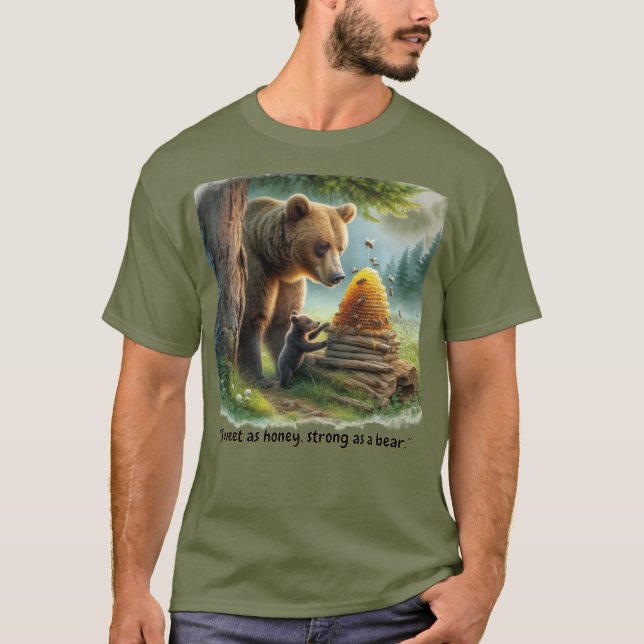 Happy Honey Bear Mens   T-Shirt (Front)