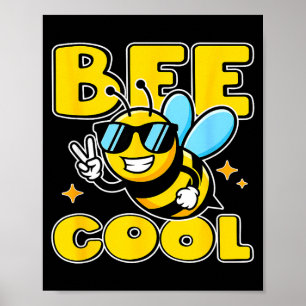 Happy honeybee character fun peace sign cute bee