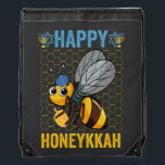 Happy Honeykkah Funny Hanukkah Honey Bee Gift  Drawstring Bag<br><div class="desc">funny, hanukkah, jewish, jew, holiday, matzo, honey, birthday, gift, bee, </div>
