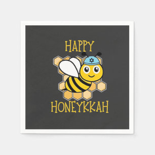 Happy Honeykkah Honey Bee Hanukkah Jewish Napkin