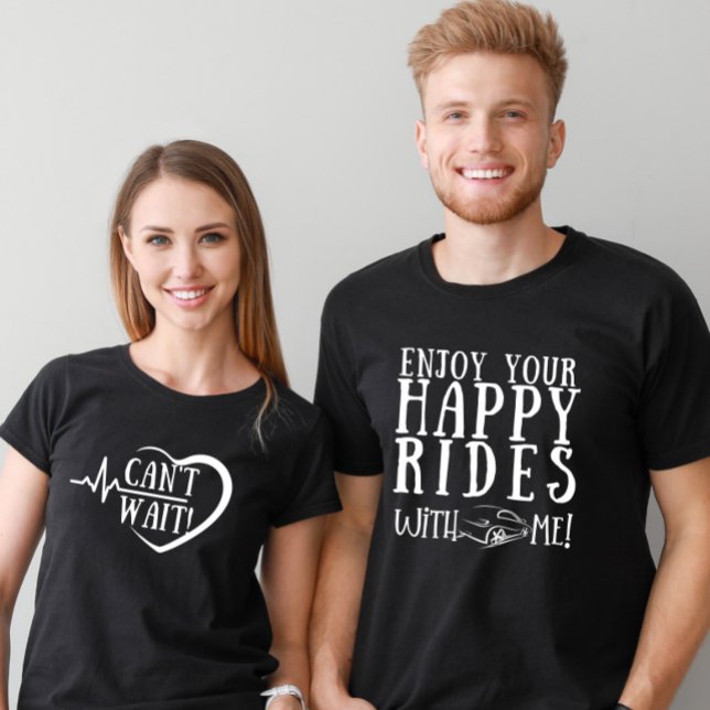 Happy Honeymoon Hubby Newlywed Couple Black T-Shirt (Creator Uploaded)