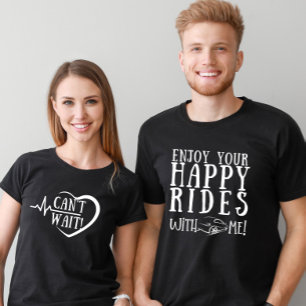 Happy Honeymoon Hubby Wifey Newlywed Couple Black T-Shirt