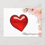 happy honeymoon postcard<br><div class="desc">A honeymoon design with red heart and floral pastel colour would be a romantic and charming experience. with red hearts as the centerpiece. This colour combination would enhance the romantic atmosphere and make for a memorable honeymoon. You can personalise this text to change it as you want.</div>
