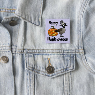 Happy Honk-oween Funny Canada Goose Halloween 15 Cm Square Badge