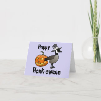 Happy Honk-oween Funny Canada Goose Halloween Holiday Card