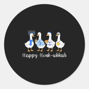 Happy Honkukkah Hanukkah Funny Chanukah Jewish Fes Classic Round Sticker