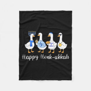 Happy Honkukkah Hanukkah Funny Chanukah Jewish Fes Fleece Blanket