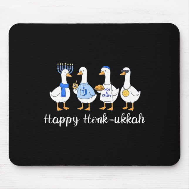 Happy Honkukkah Hanukkah Funny Chanukah Jewish Fes Mouse Mat (Front)