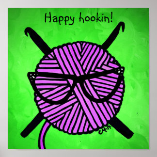Happy Hookin' crochet poster