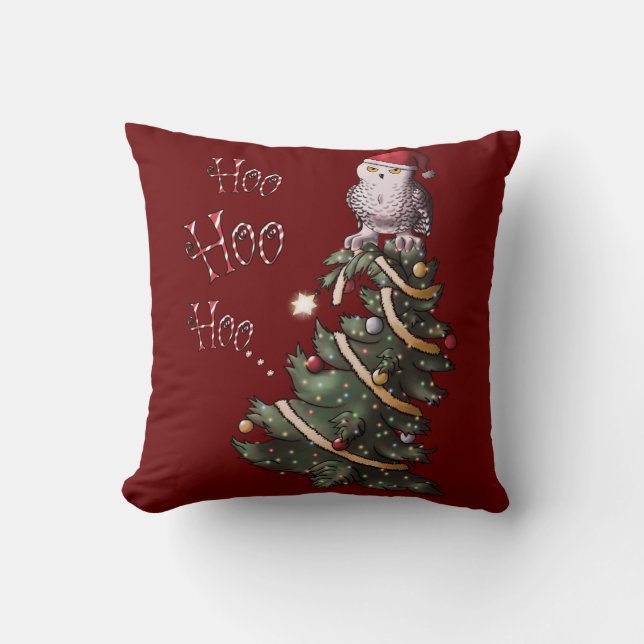 Happy Hoolidays Throw Pillow (Front)