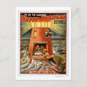 Happy Hooligan Lighthouse and Jonah Play Postcard