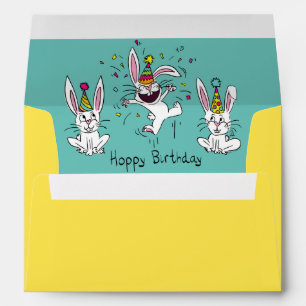 Happy Hoppy Birthday Bunny Rabbits Envelopes