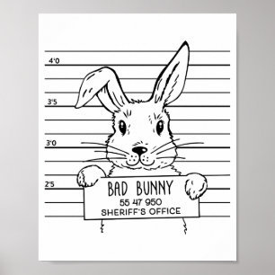 Happy Hoppy Easter Cute Funny Bunny T Shirt Poster