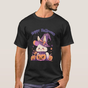 Happy Hoppy Halloween Cute Bunny Rabbit Witch Outf T-Shirt