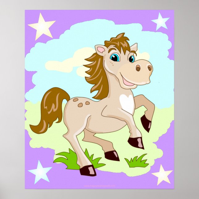 Happy Horse Cartoon Poster (Front)