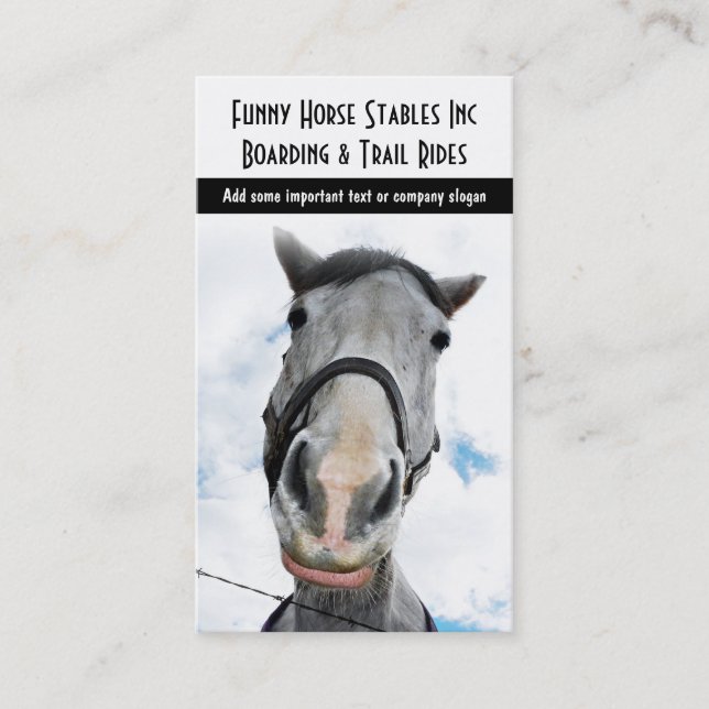 Happy Horse! Funny Smiling Horsey Business Card (Front)