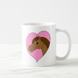 Happy Horse Pink Heart Pony Love Equine Theme Coffee Mug
