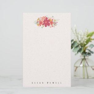 Happy Hot Pink Flower Splash Stationery