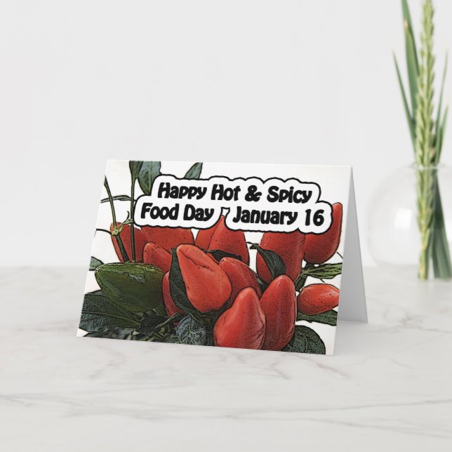 Happy Hot & Spicy Food Day Card January 16 (Front)