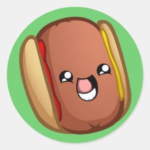 Happy Hotdog Sticker