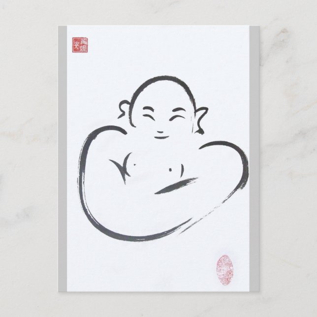 Happy Hotei Buddha Postcard (Front)
