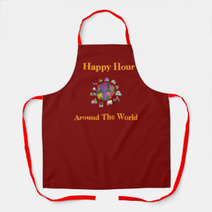 Happy Hour Around The World Mustard Yellow Apron