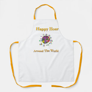 Happy Hour Around The World White  Apron