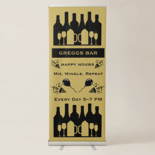 Happy Hour Bar And Pub Retractable Banner