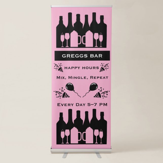 Happy Hour Bar And Pub Retractable Banner (Front)