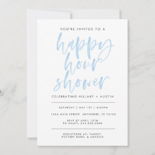 HAPPY HOUR BRIDAL SHOWER - LT BLUE INVITATION