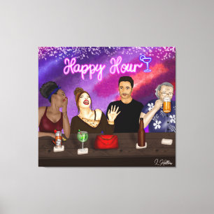 Happy Hour   Digital Art Canvas Print