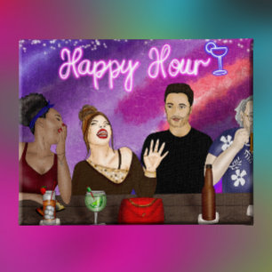 Happy Hour Digital Art Canvas Print