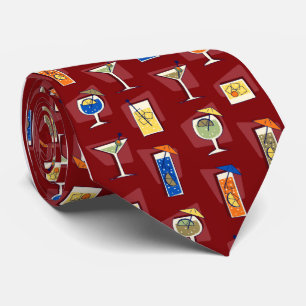 Happy Hour Fifties Cocktail Burgundy Tie