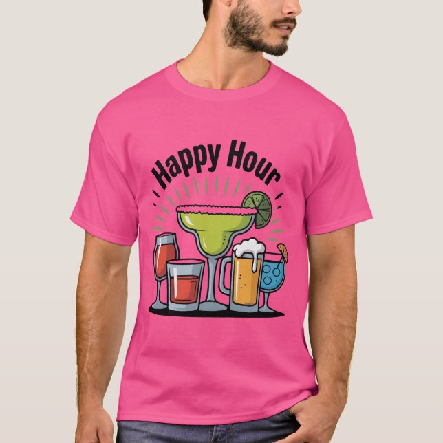 Happy Hour – Fun & Casual T-Shirt Design (Front)
