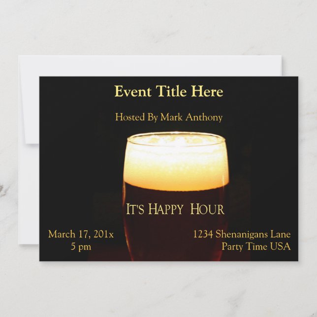 Happy Hour Lager Invitation (Front)