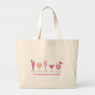 happy hour large tote bag