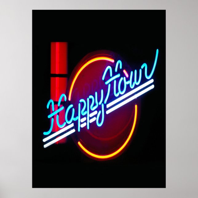 Happy Hour Neon Sign Poster (Front)