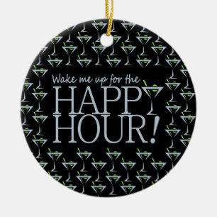 Happy Hour ornament, customize Ceramic Tree Decoration