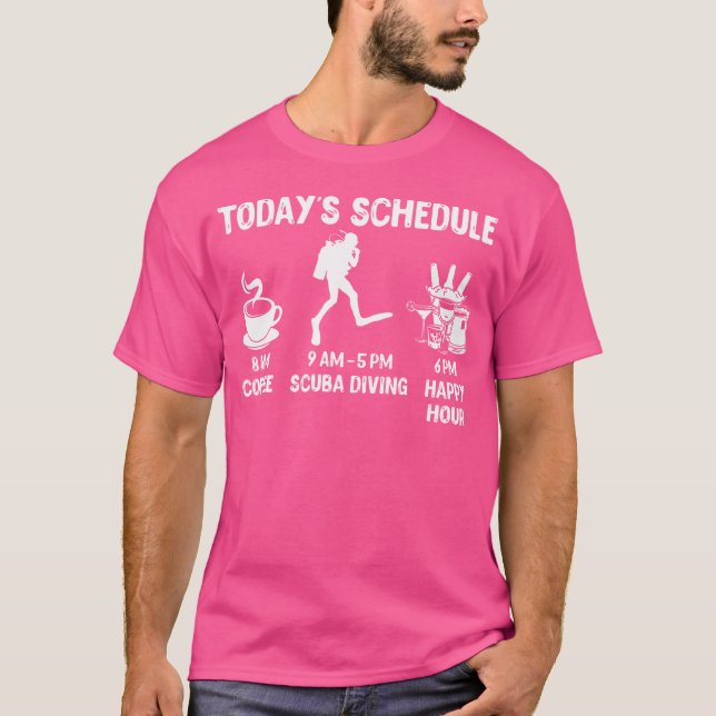 Happy Hour Scuba Diving Funny Scuba Diving T-Shirt (Front)