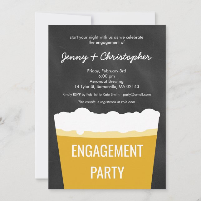 Happy Hour Shower Beer Engagement Party Invite (Front)