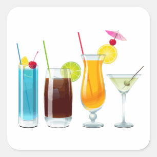 Happy Hour Square Sticker