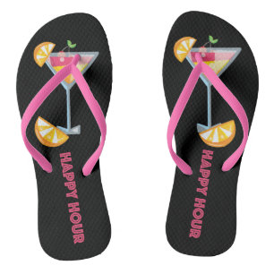 Happy Hour Summer Martini Cocktail Flip Flops