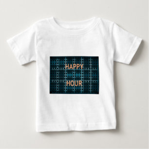 Happy Hour Text Blue Vector Art Print Baby T-Shirt